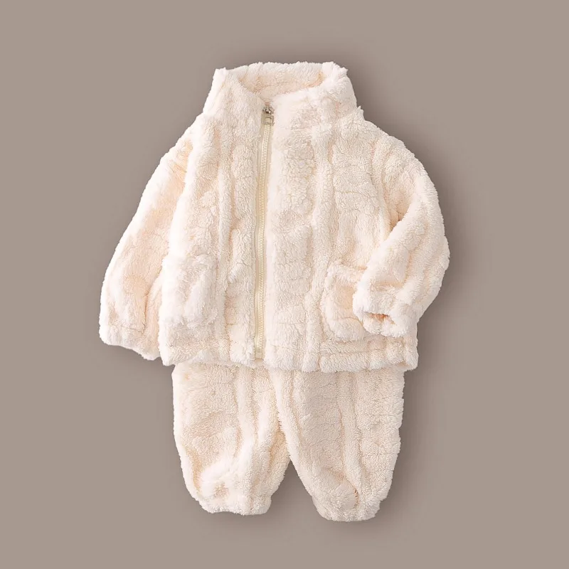 Conjunto de pijama de franela dos piezas con cremallera infantil - imagen 4