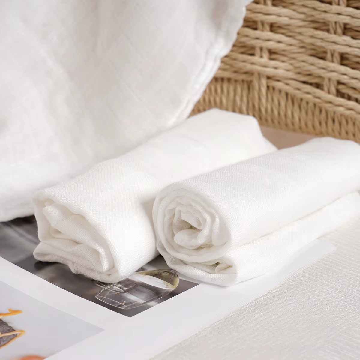 Baberos muselina para bebé Elinfant – 4 uds. 60x60cm - imagen 4