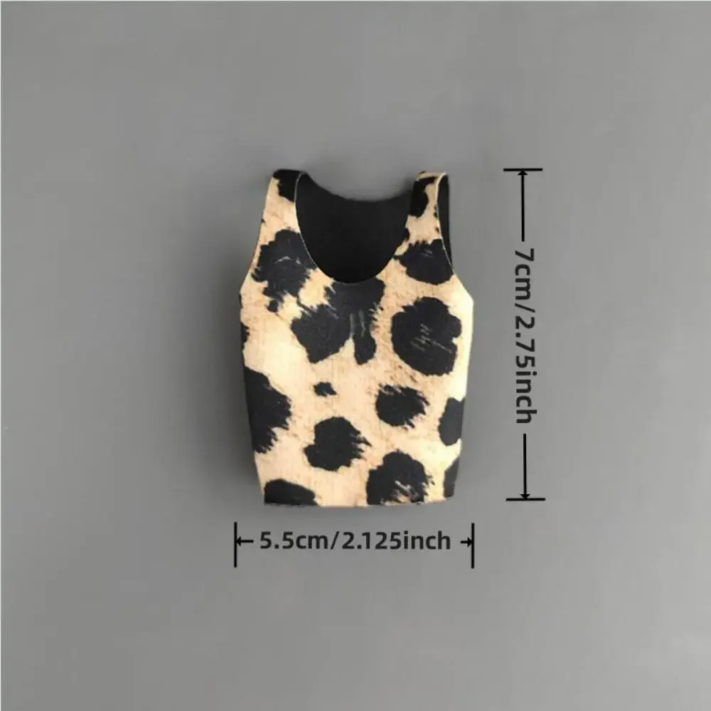 Conjunto de ropa para muñecas chaleco leopardo y camiseta algodón - imagen 4