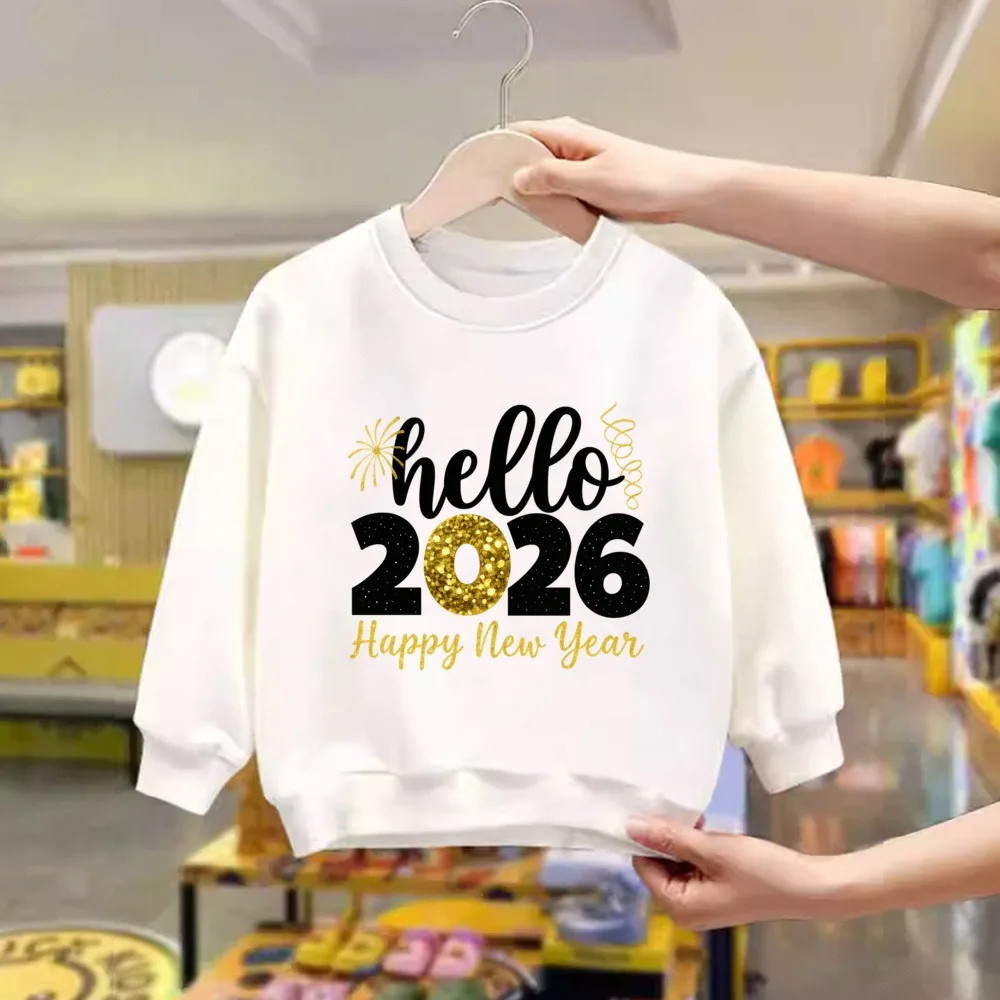 Sudadera de felpa infantil unisex – Print de Nochevieja 2026 - imagen 3