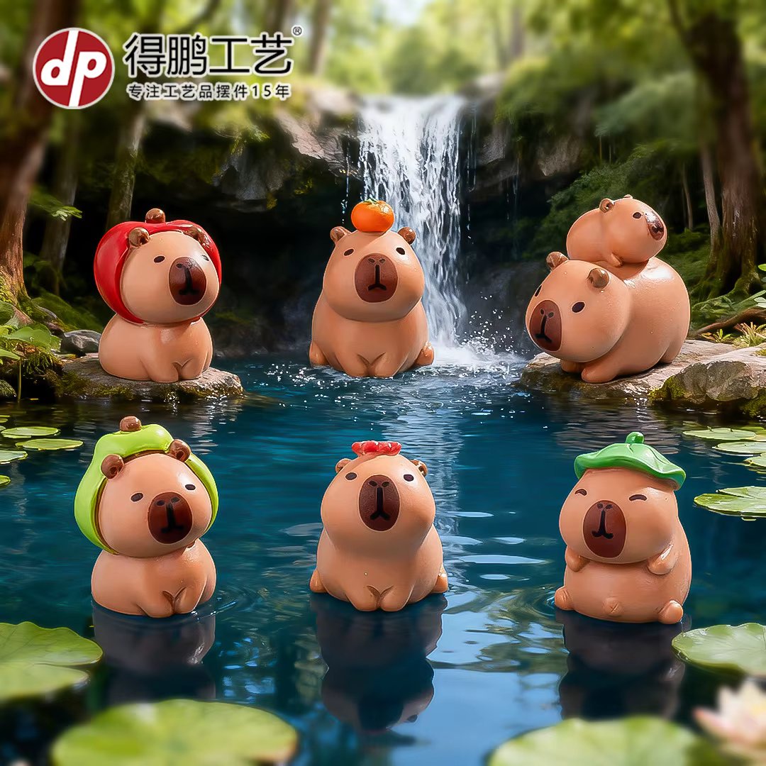 Figuras de acción capibara en miniatura para niños micropaisajes - imagen 5