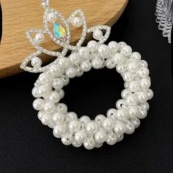 Coleteros con perlas y corona para niñas – bandas elásticas