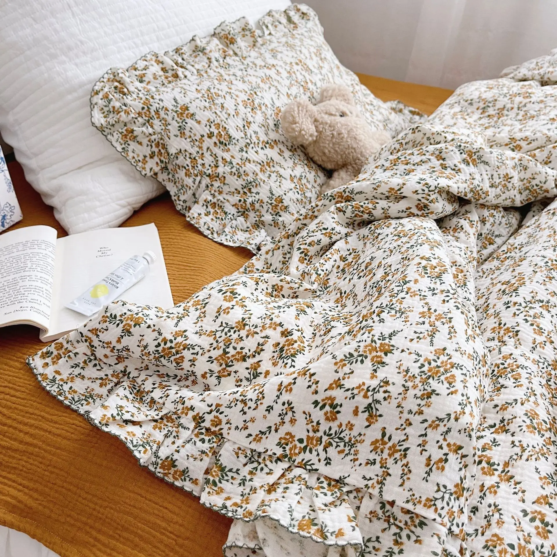 Juego de cama de muselina floral de algodón para bebé - imagen 3