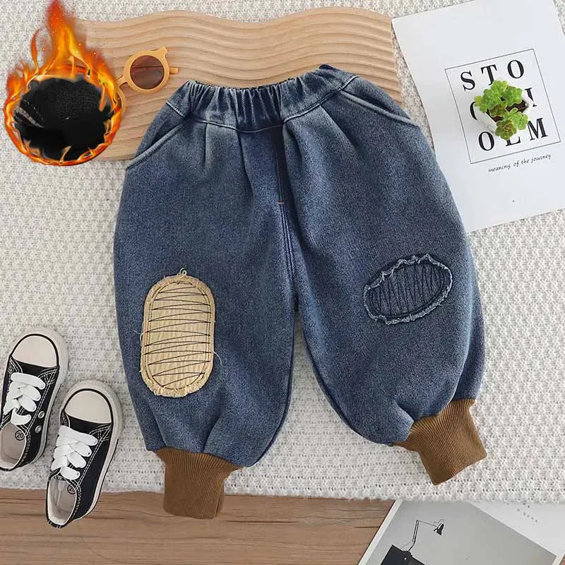 Pantalones vaqueros de terciopelo gruesos para niños – Otoño/Invierno - imagen 4
