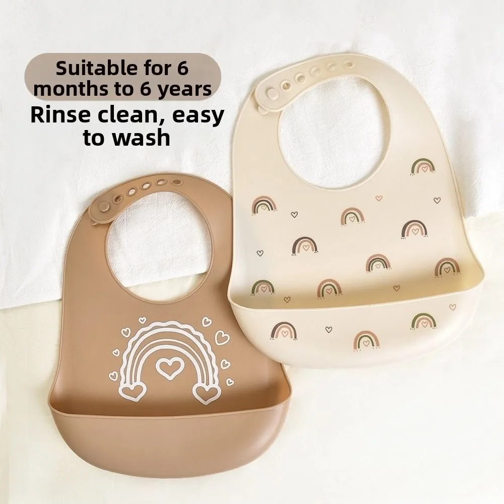 Baberos de silicona con recogedor para comida impermeables ajustables - imagen 5
