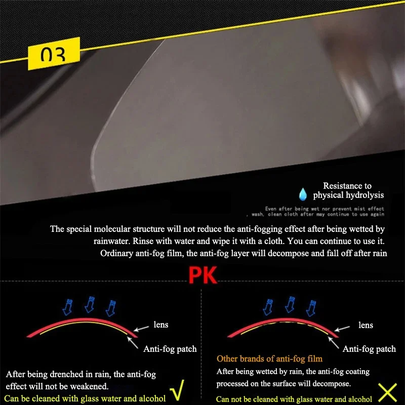 Película antivaho impermeable para espejo de casco moto universal - imagen 5