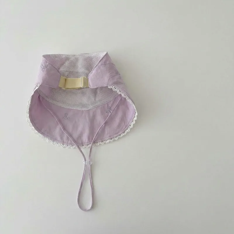 Sombrero de sol infantil con lazada y ala ancha, transpirable - imagen 2