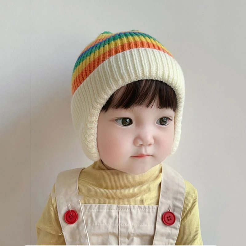 Gorro de lana para bebé con orejas - A prueba de viento invernal - imagen 3