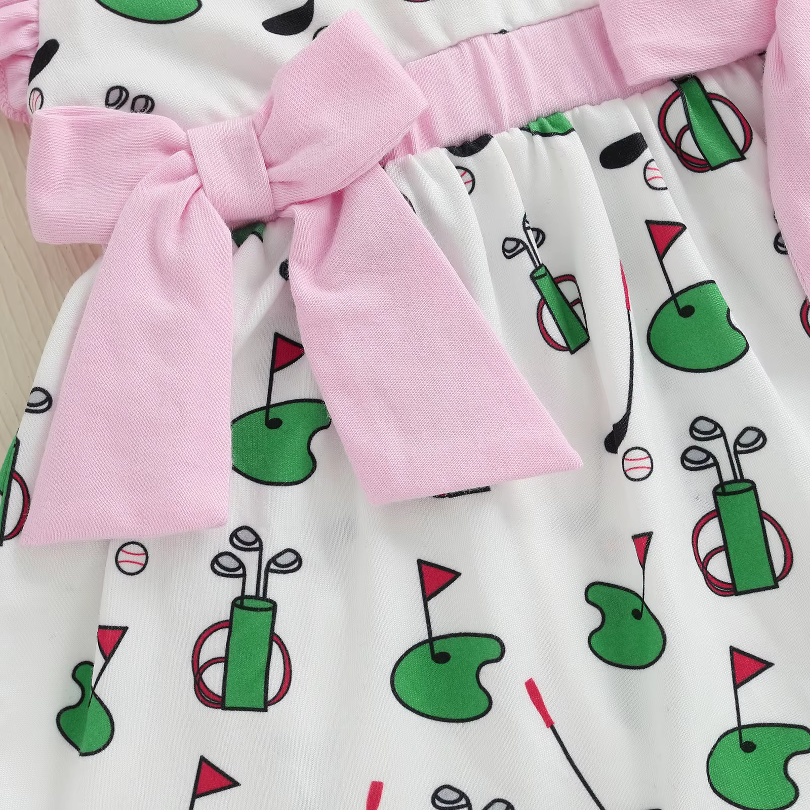 Tregren peleles de bebé niña con estampado de golf y lazo - imagen 3