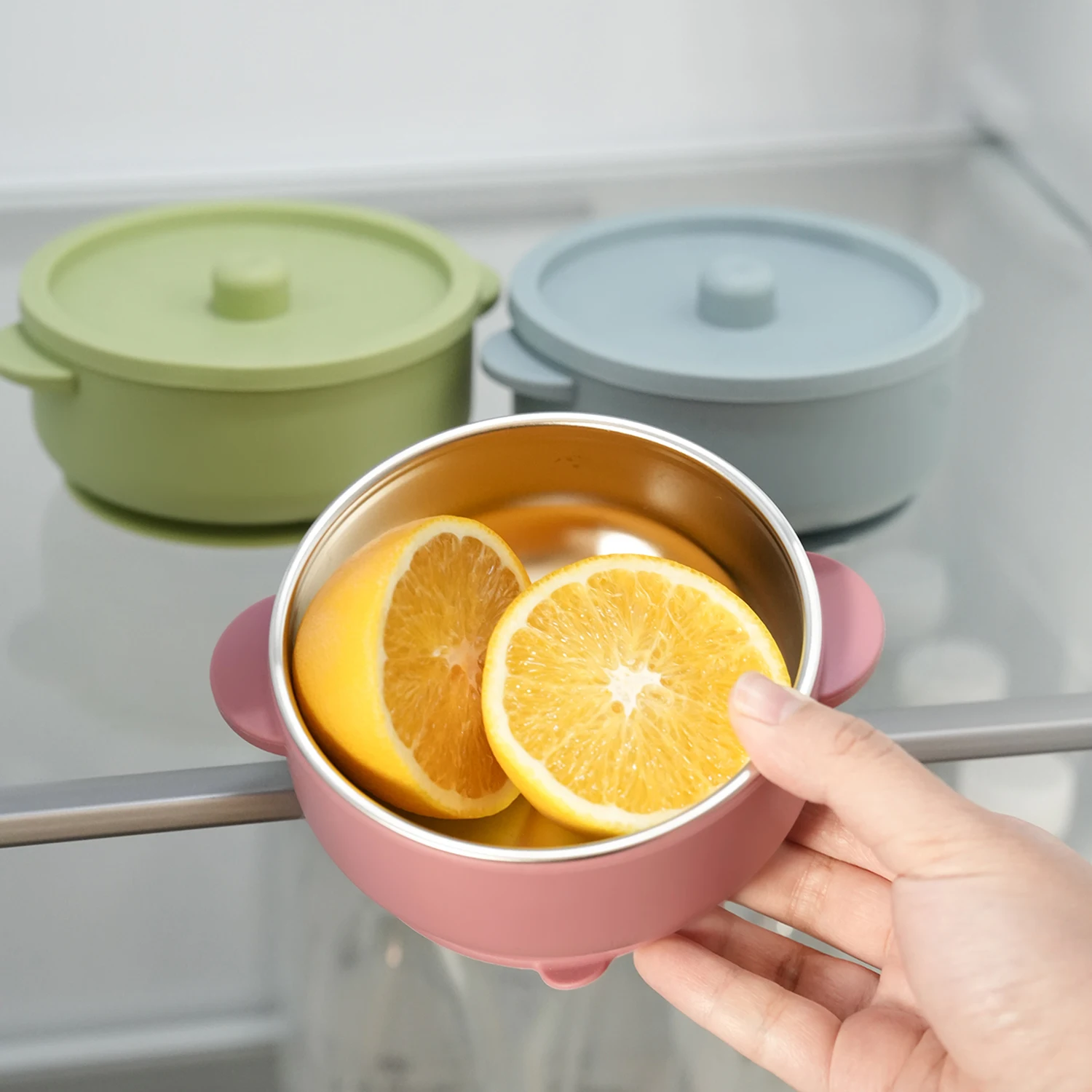 Cuenco de alimentación de acero inoxidable con silicona extraíble - imagen 3