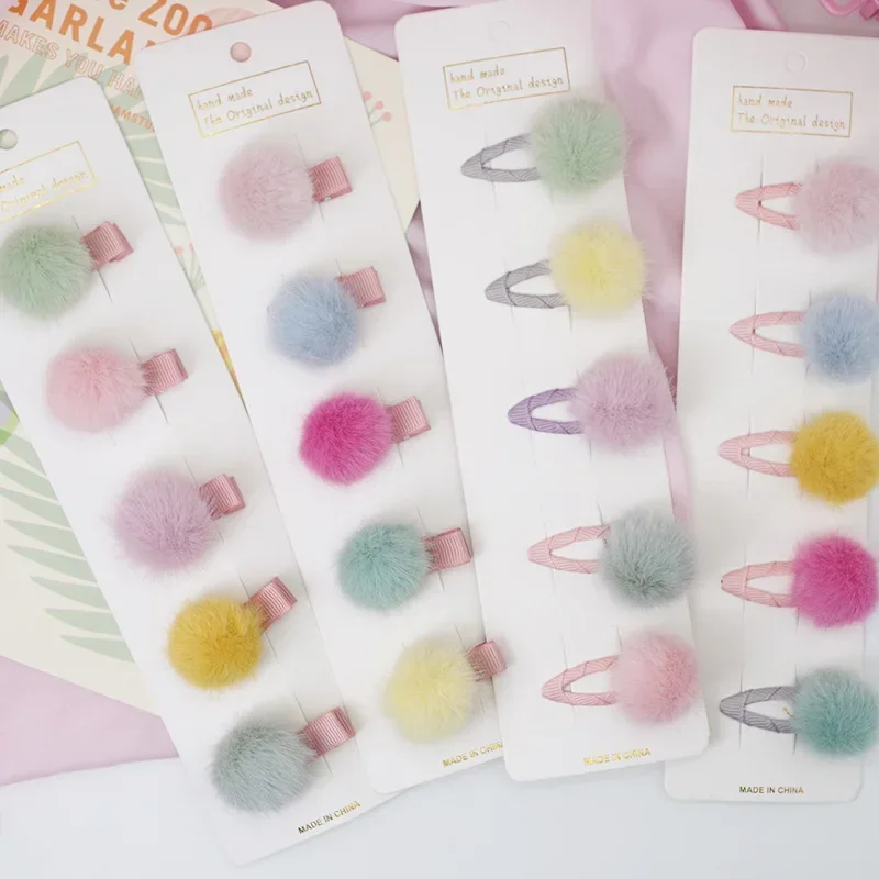 Horquillas para bebé con pompones en tonos pastel - imagen 4