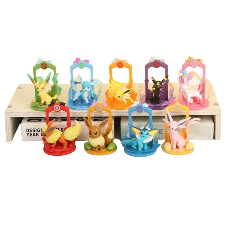 Conjunto de figuras Pokémon Eevee: Sylveon, Espeon y Leafeon - imagen 2