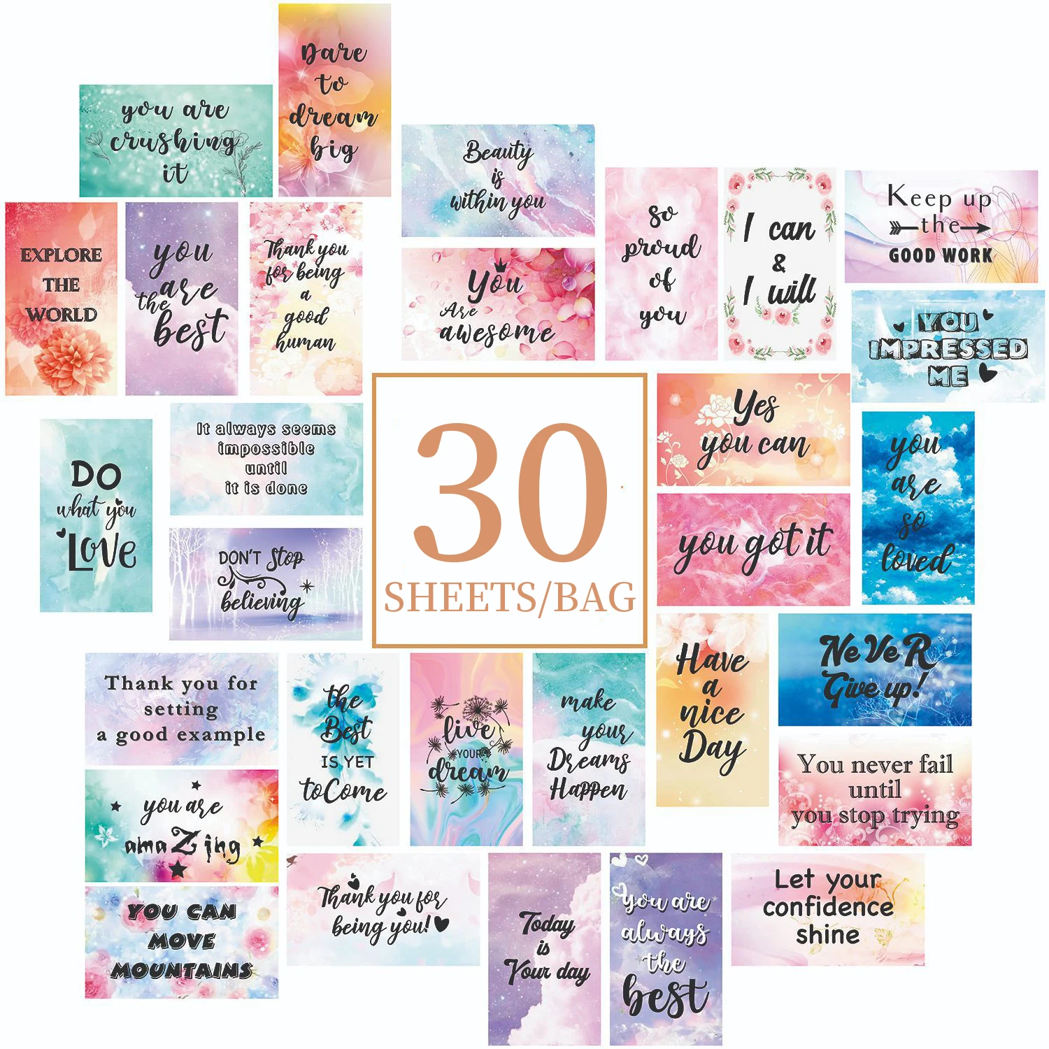 Tarjetas y postales motivacionales con pegatinas para decorar - imagen 4