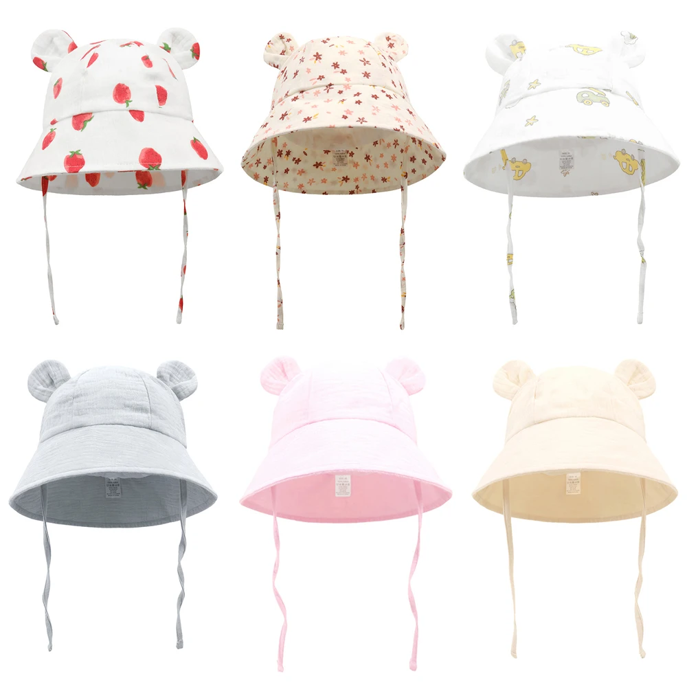Sombrero verano bebé algodón ajustable – Estilo cubo - imagen 2