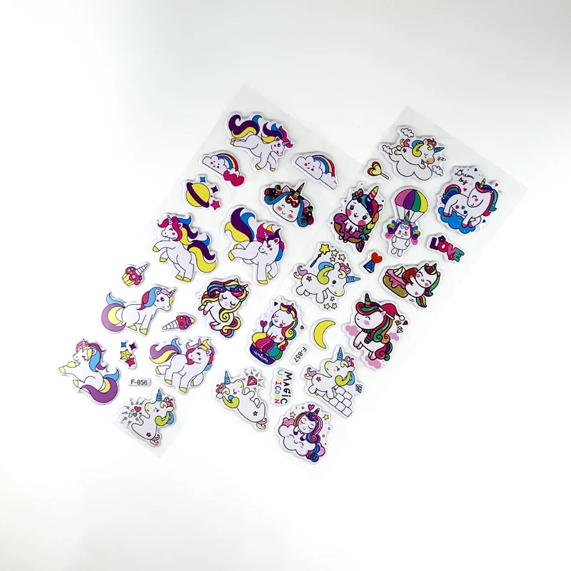 Pegatinas unicornio Kawaii 3D para niños – Decoración infantil - imagen 2