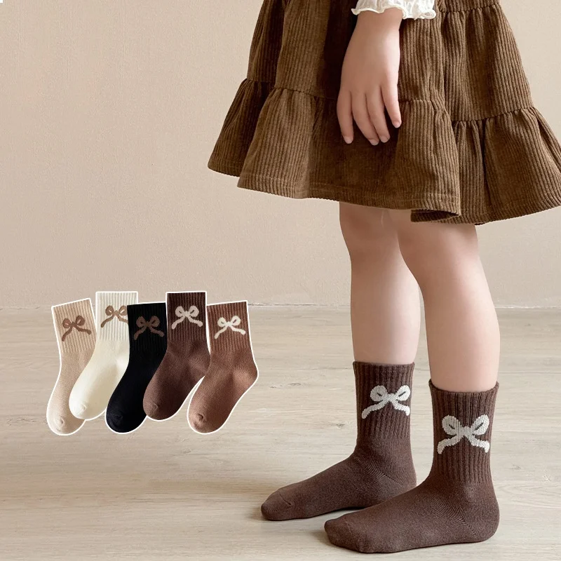 Calcetines de algodón con lazitos para niña - Cómodos en el cole