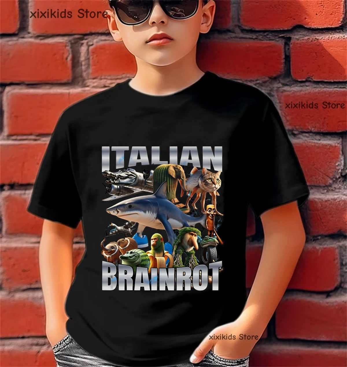 Camiseta infantil de estampado tipo meme con personaje italiano - imagen 5