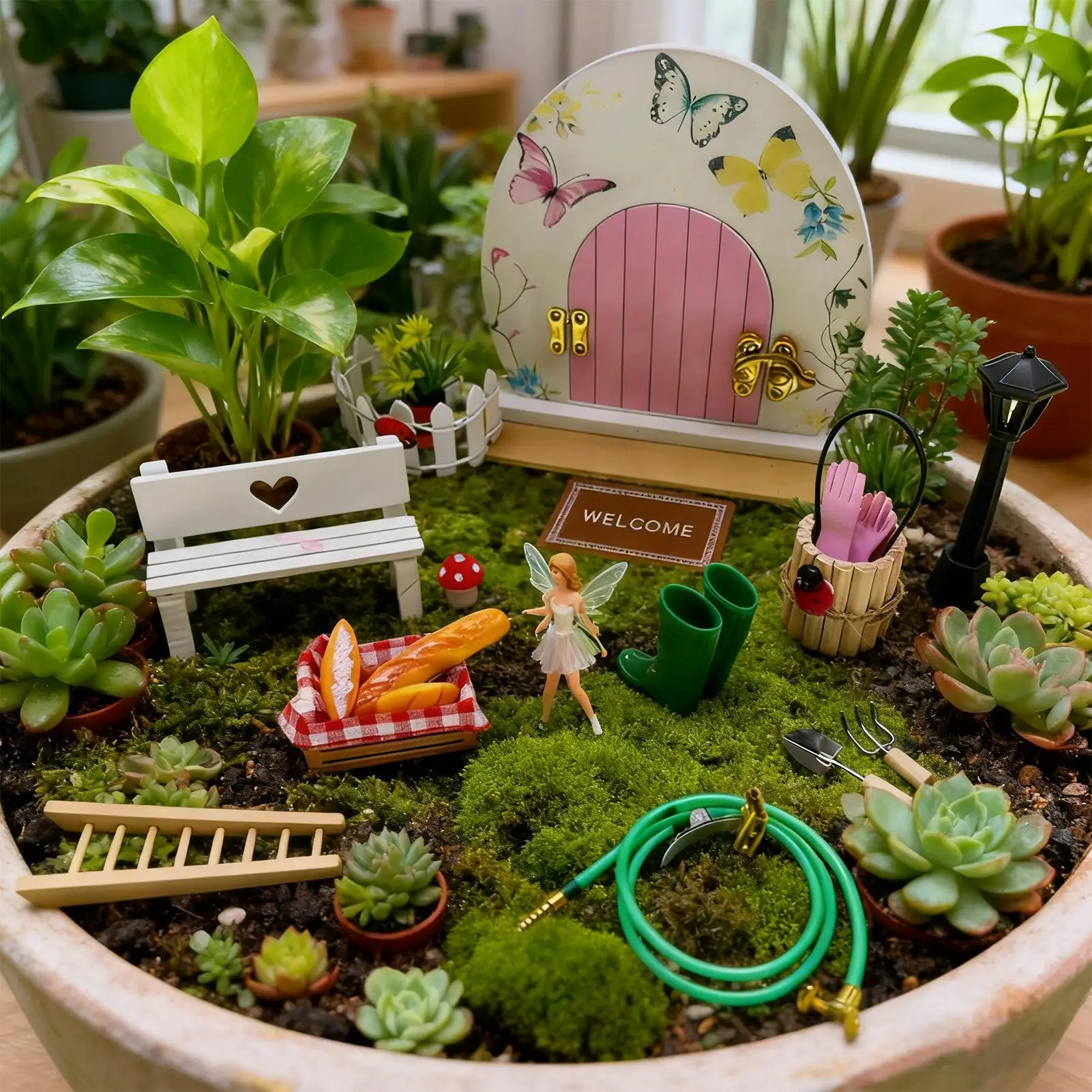 Puerta de hadas en miniatura para terrario, decoración infantil - imagen 5