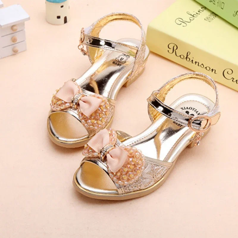 Sandalias de fiesta para niña con lentejuelas antideslizantes