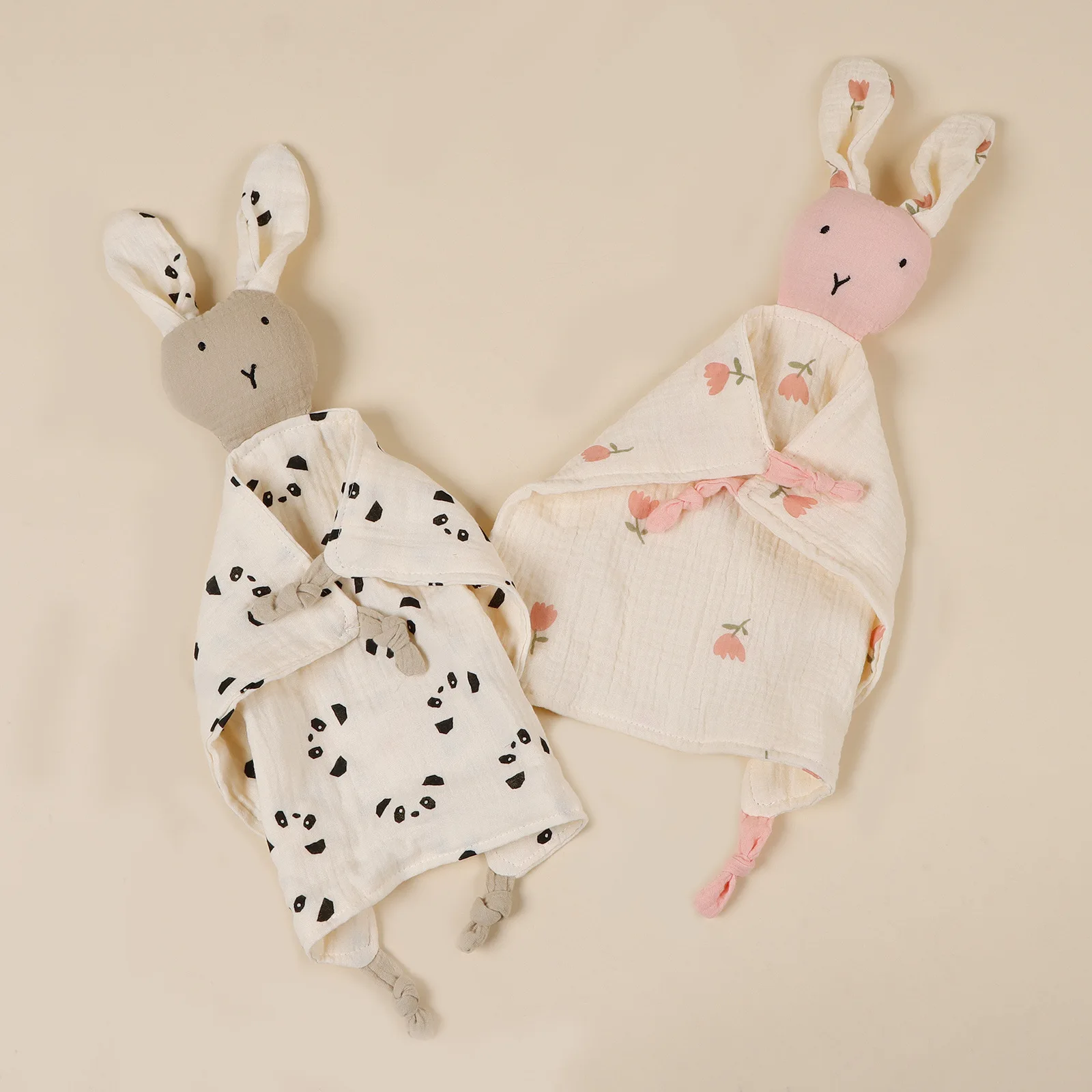 Manta de muselina algodón para bebé conejitos floral ligera - imagen 4