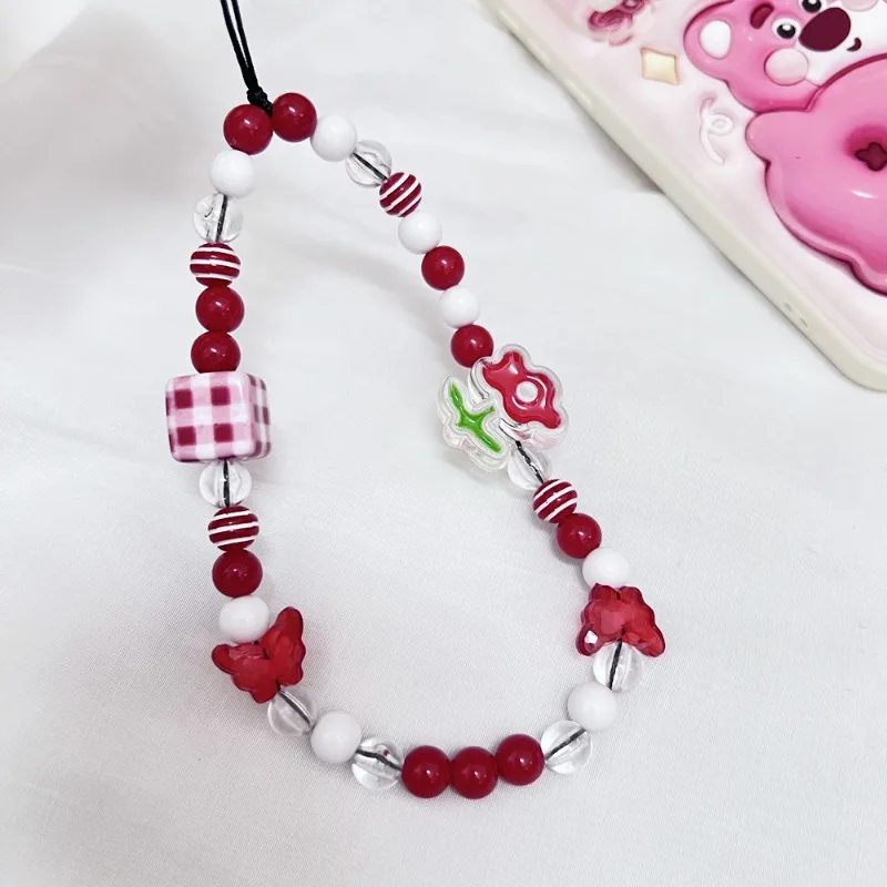 Cordón para móvil anticaídas con colgante de cereza y correa muñeca - imagen 3