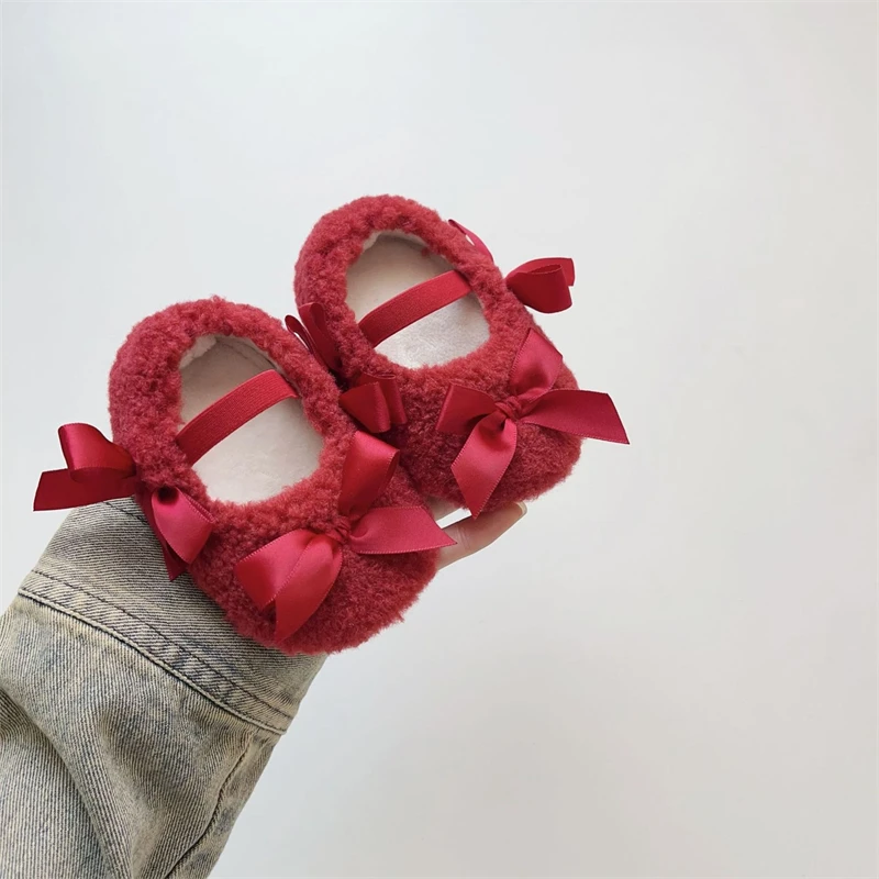 Zapatos primeros pasos antideslizantes suela blanda para bebé de invierno