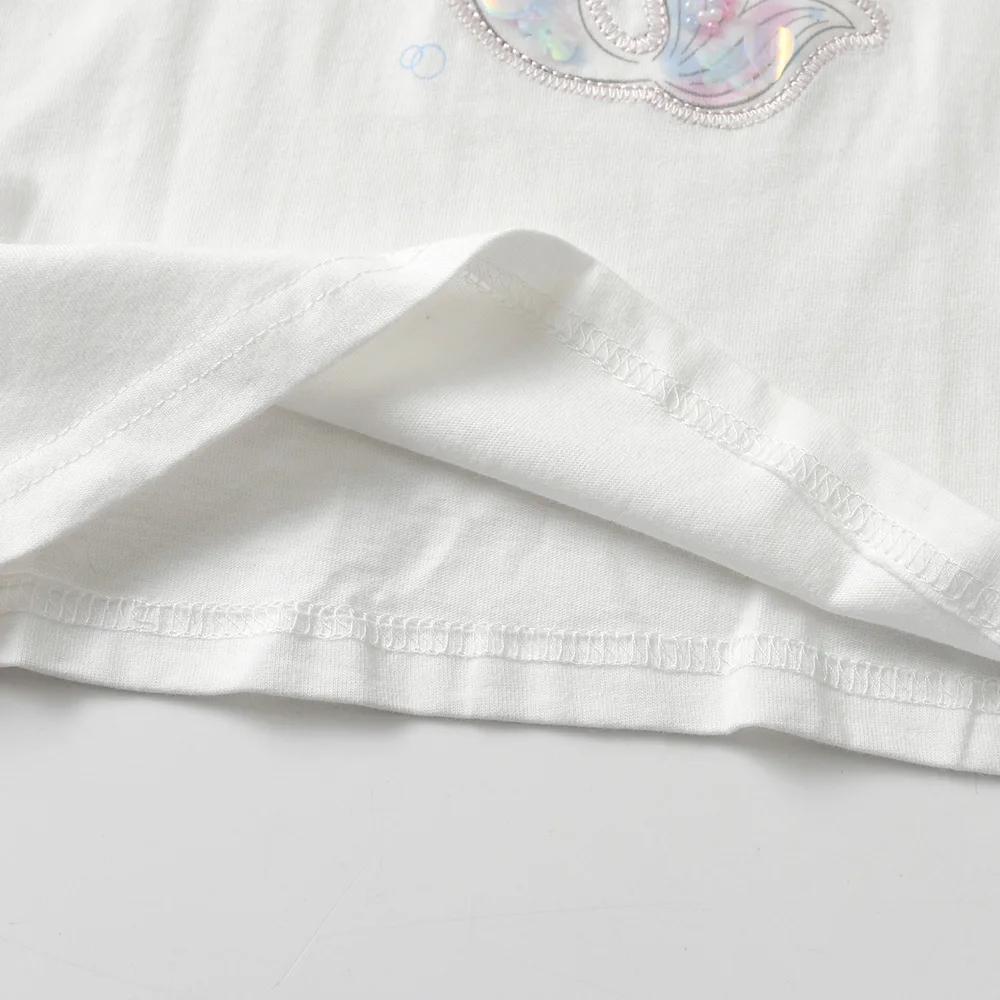 DXTON Camiseta de algodón manga corta niña sirena verano - imagen 4