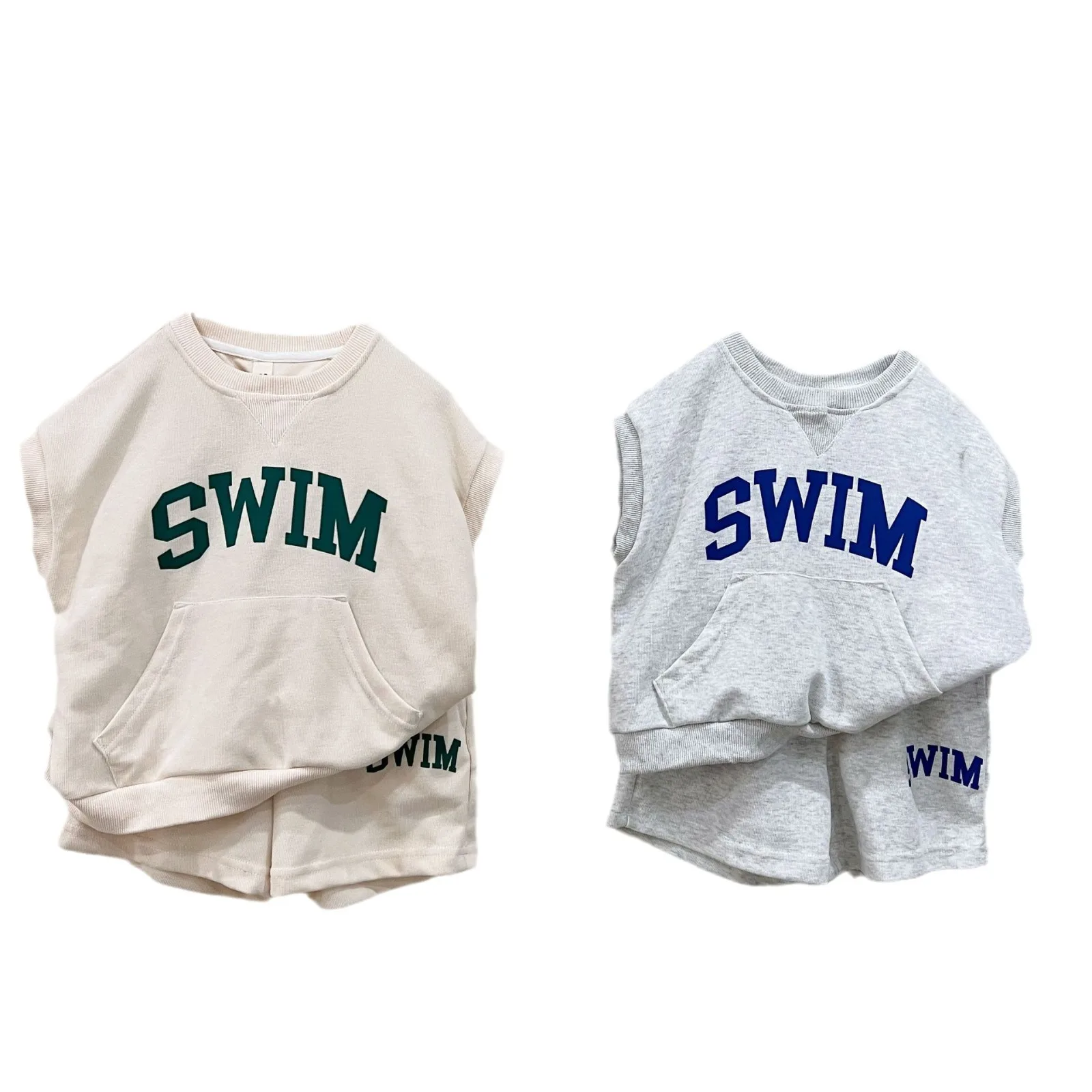 Conjunto deportivo infantil: chaleco y shorts con estampado