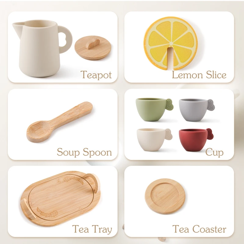 Máquina de café juguete de madera para bebés: juego de cocina - imagen 2
