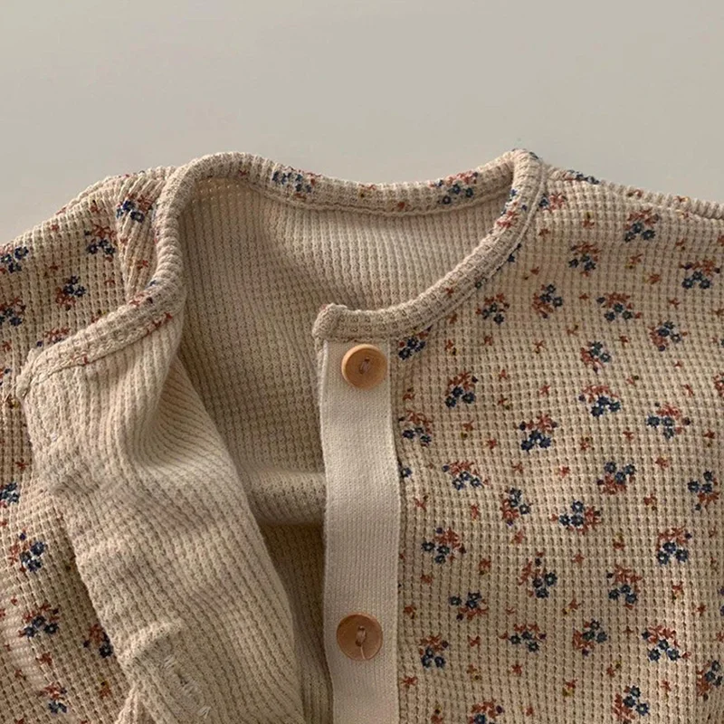 Pelele floral de bebé estilo gofré para otoño cómodo - imagen 5
