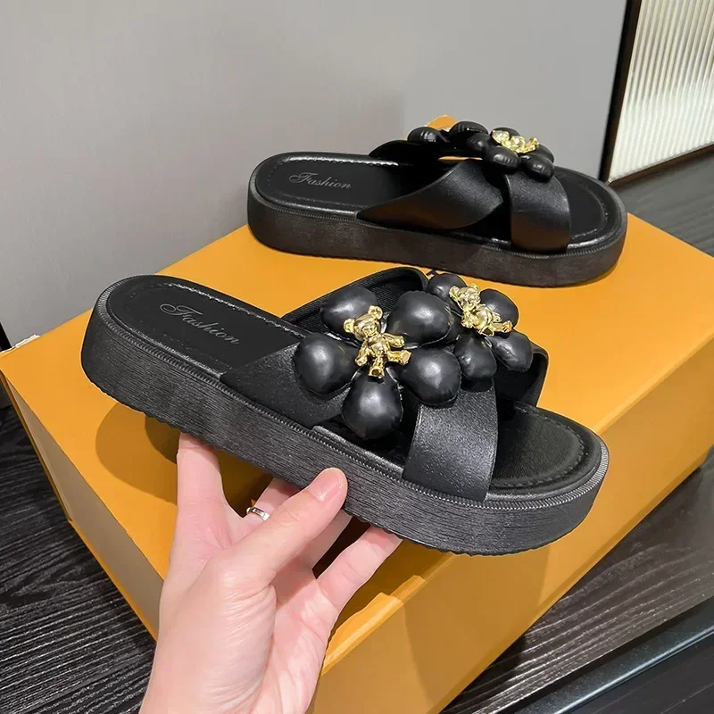 Zapatillas de suela gruesa para mujer estilo princesa de verano - imagen 2