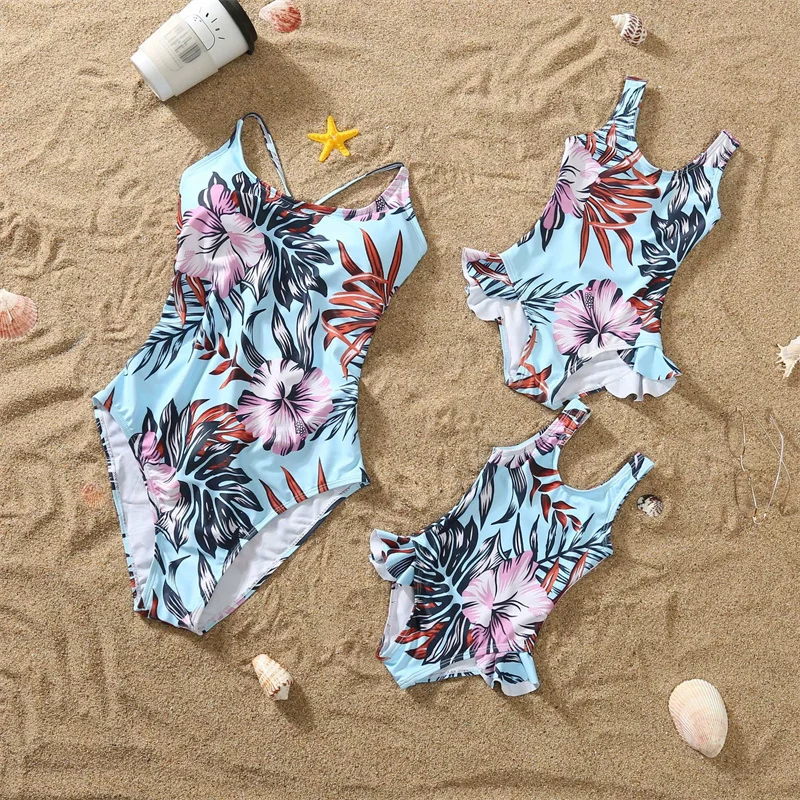 Ropa de baño familiar estampada para bebé, niño y niña verano - imagen 3