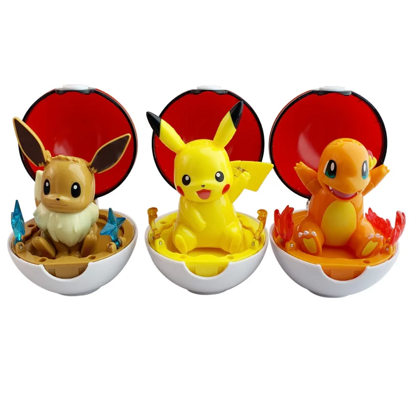 Conjunto de figuras Pokémon ball con personajes