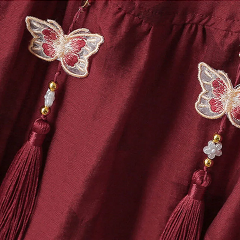 Mono sin mangas de bebé niña rojo de verano con mariposas - imagen 3