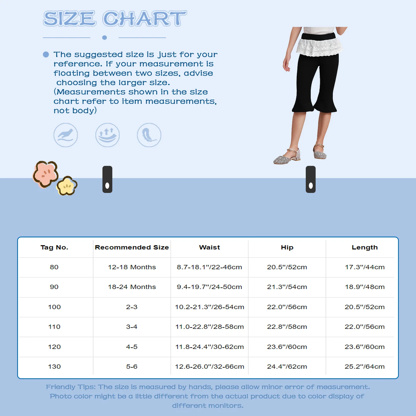 Pantalones de algodón con encaje para niñas