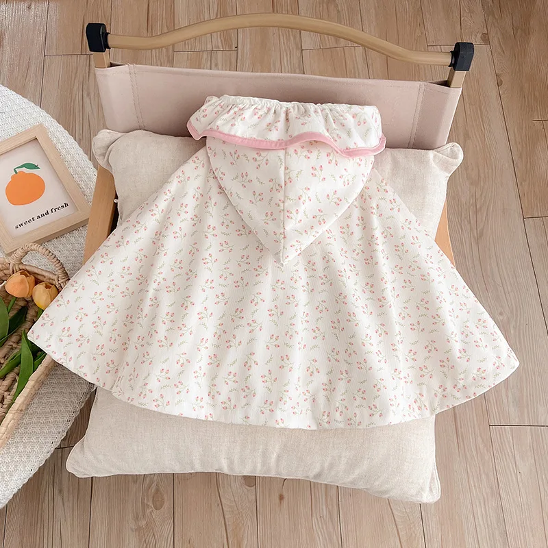 Capa princesa floral cortavientos para bebé – Poncho cálido otoño