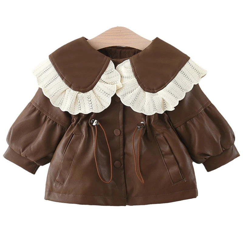 Abrigo coreano para niña con cuello de PU – Temporada otoño invierno - imagen 2