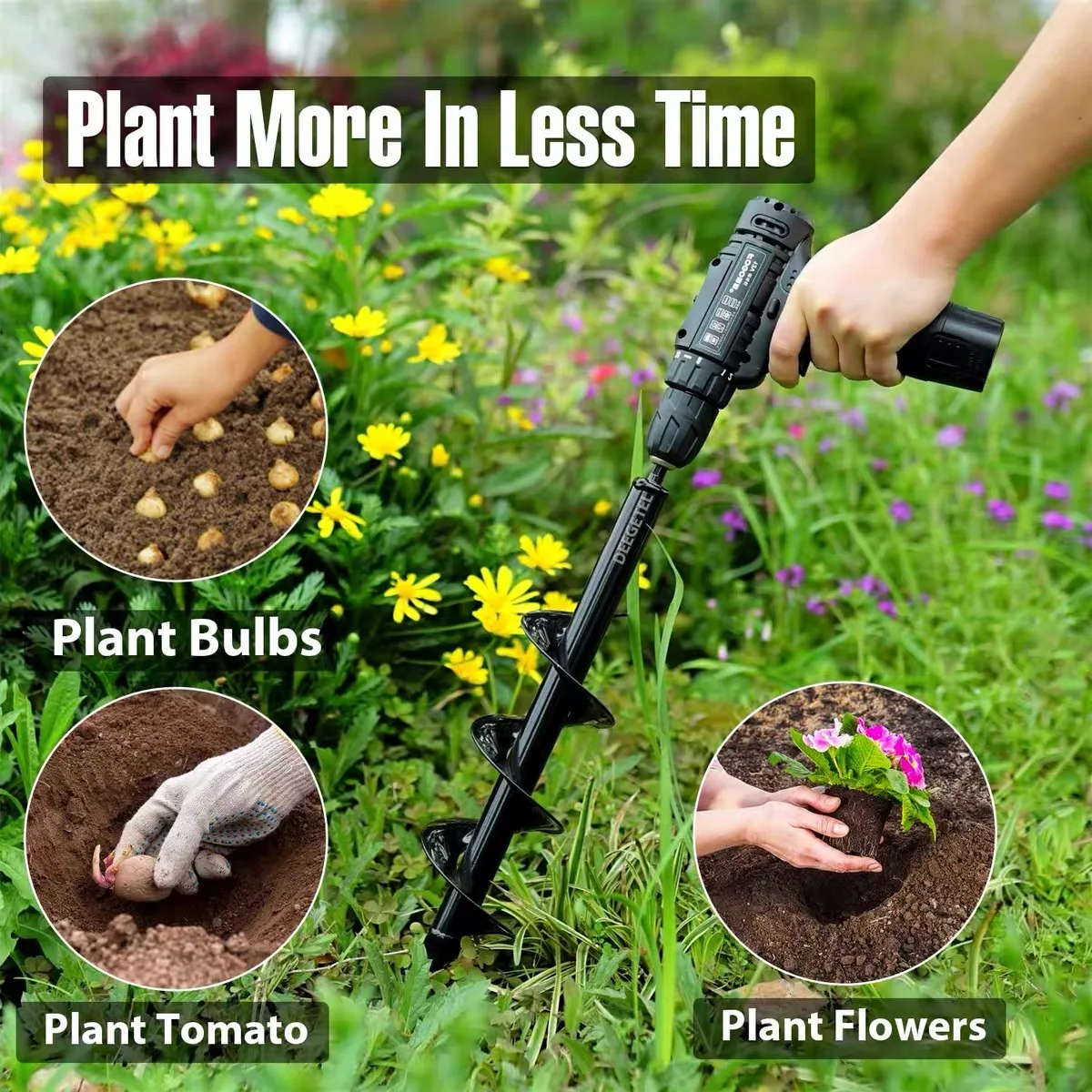 Broca para el suelo con varilla en espiral desmontable para plantar - imagen 5