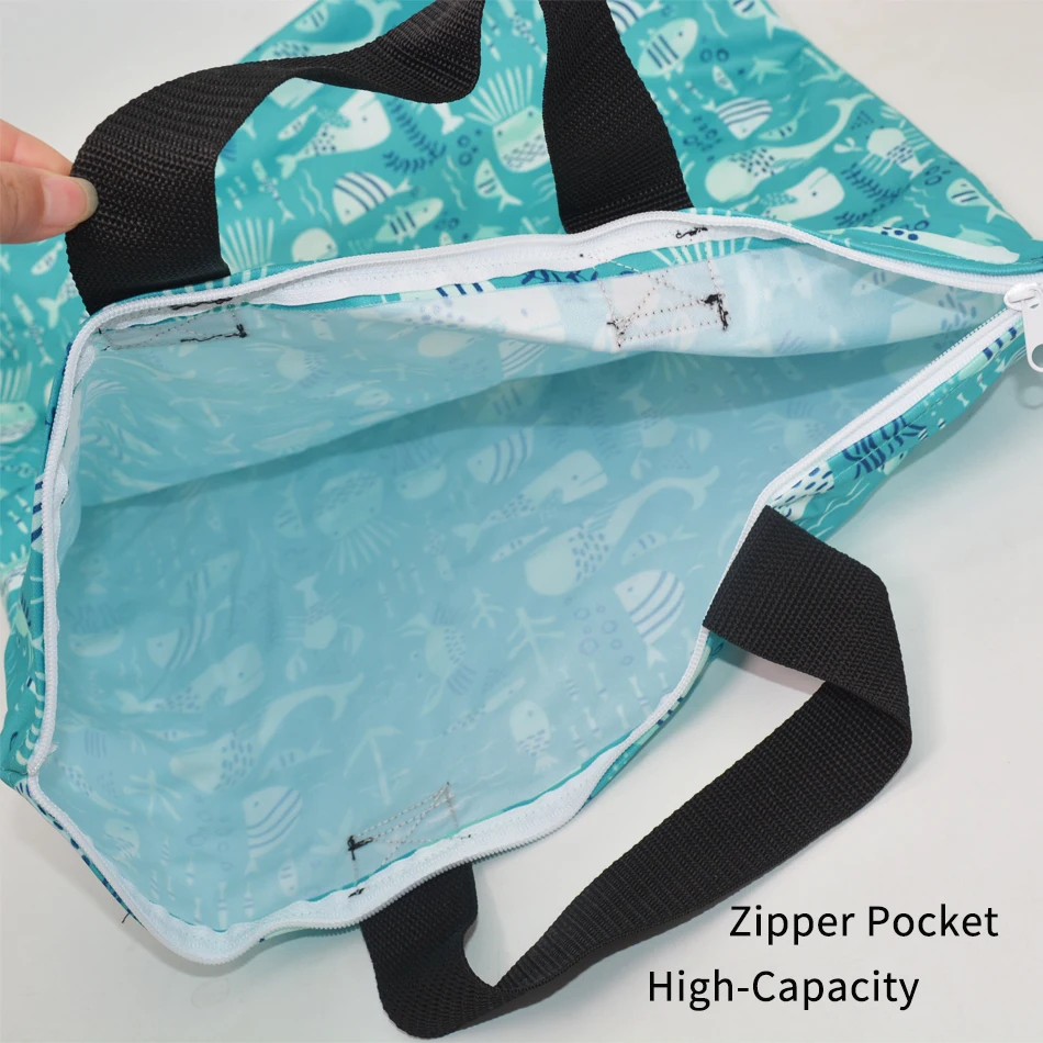 Bolsa impermeable para pañales de tela con cremallera - imagen 5