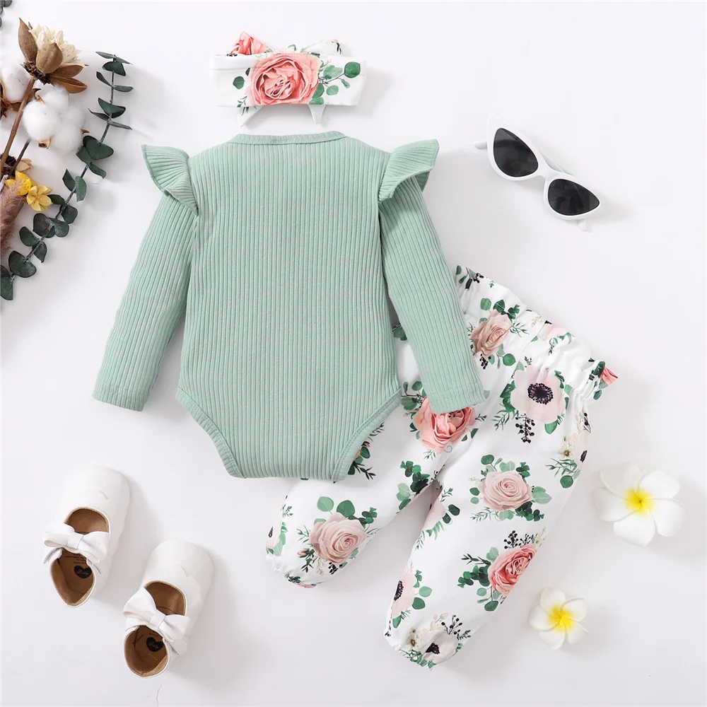 Conjunto floral de algodón para bebé niña – Primavera - imagen 5