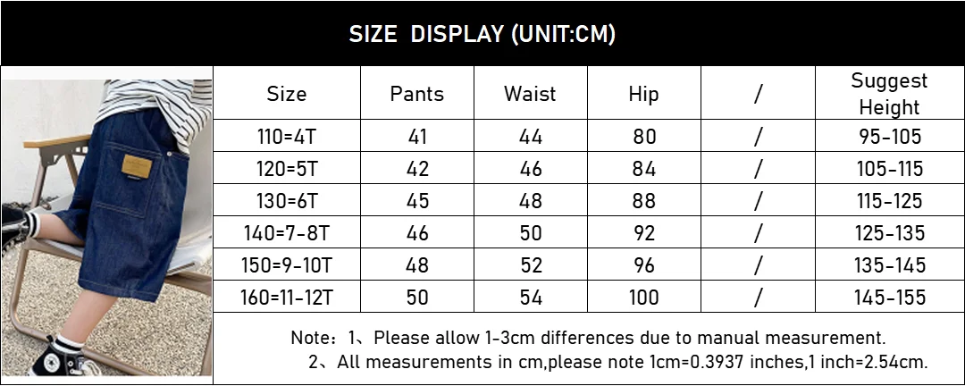 Pantalones cortos de mezclilla infantiles
