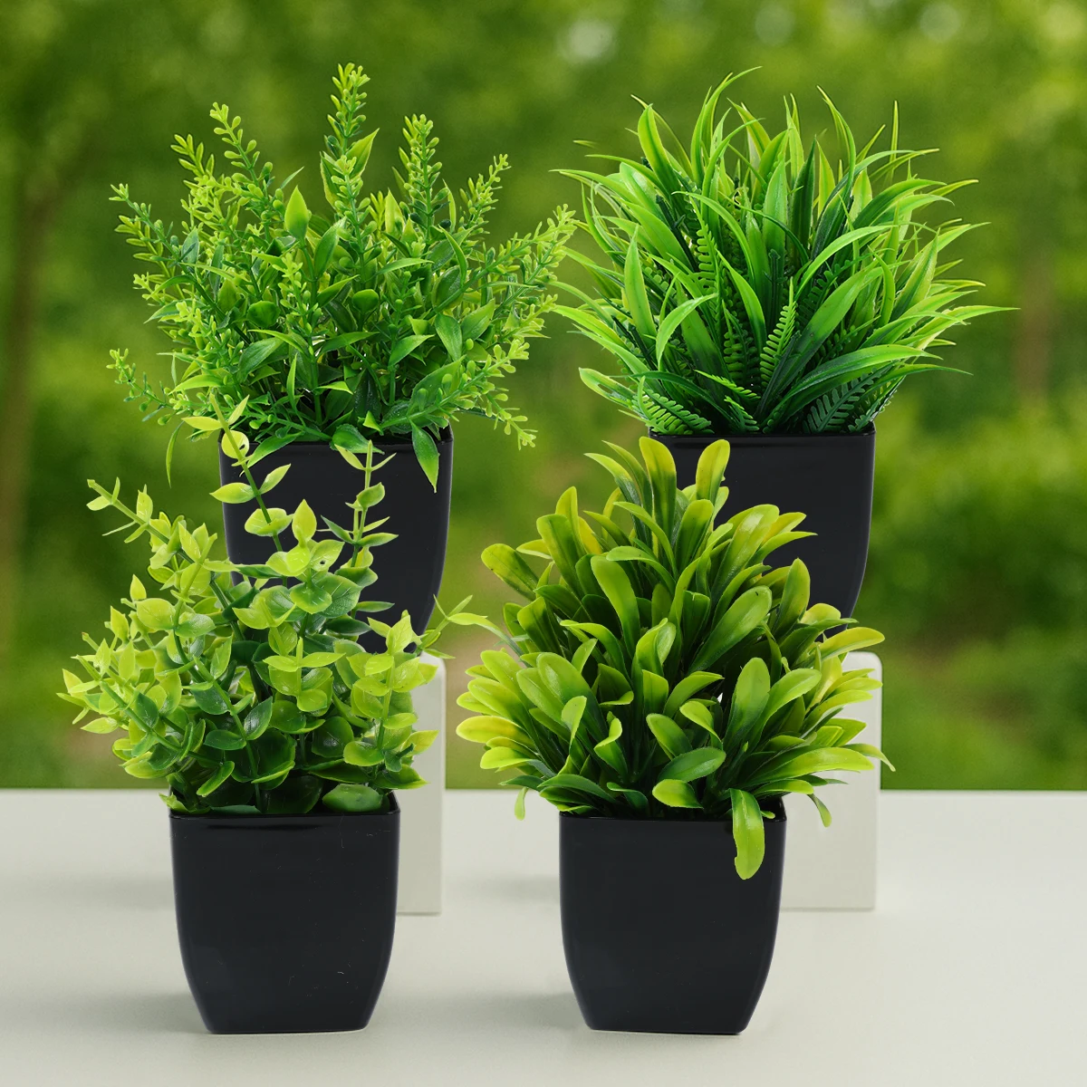 Planta artificial bonsái verde en maceta para decorar habitación bebé - imagen 5