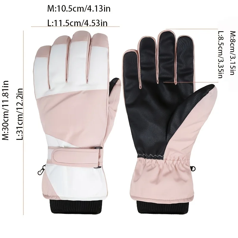 Guantes de esquí impermeables con pantalla táctil, cortaviento