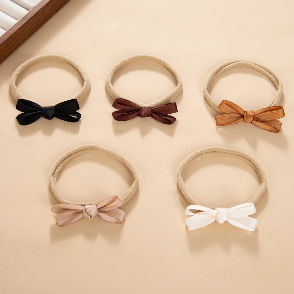 Diademas de bebé en nailon con lazos sedosos, estilo princesa - imagen 4