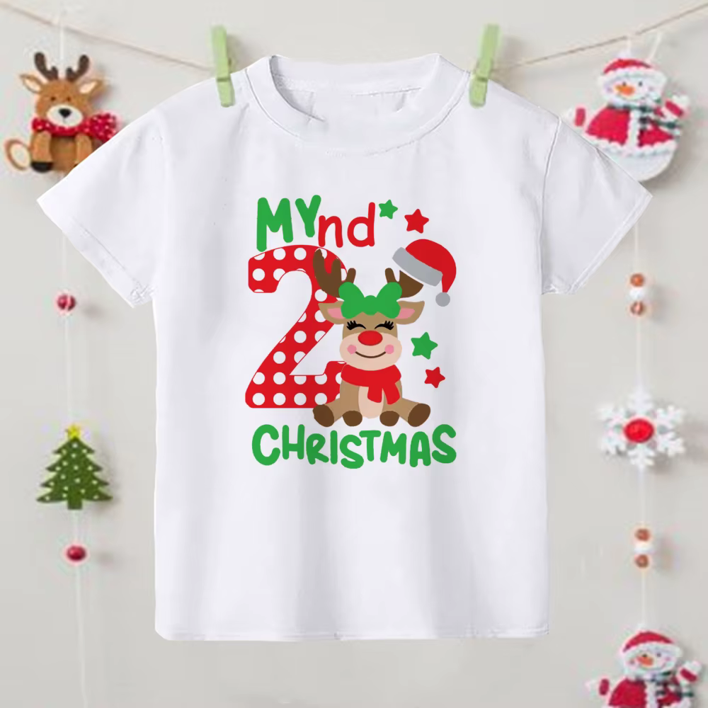 Camiseta navideña de manga corta para niños y niñas - imagen 4