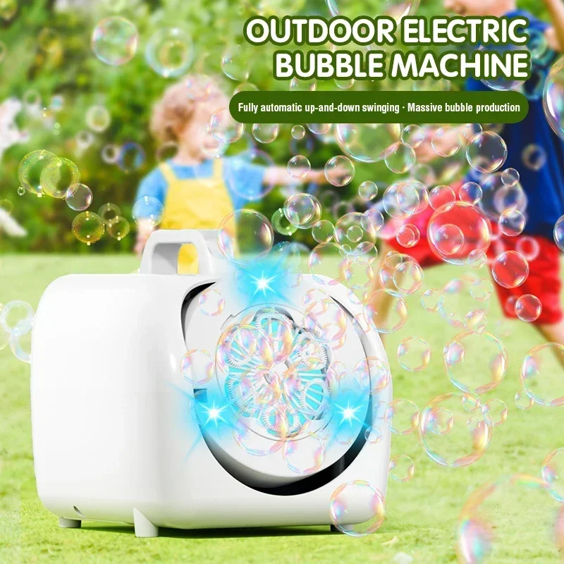 Máquina de burbujas portátil con luces LED para fiestas infantiles - imagen 3