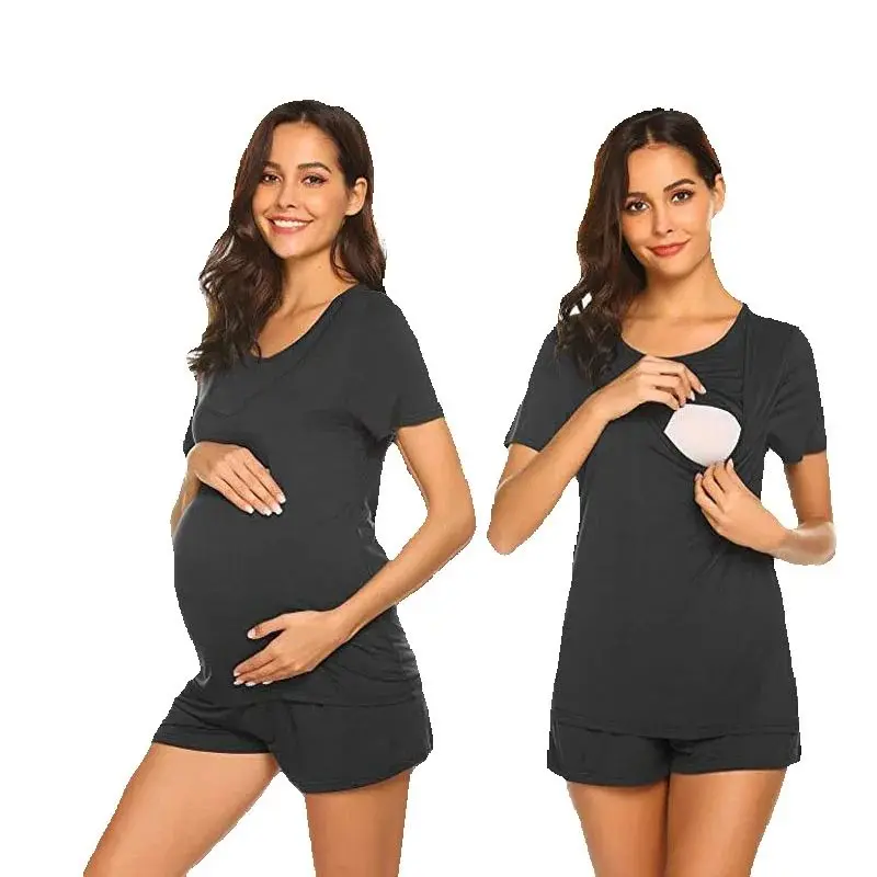 Pijama de lactancia premamá de verano modal suave y transpirable - imagen 5