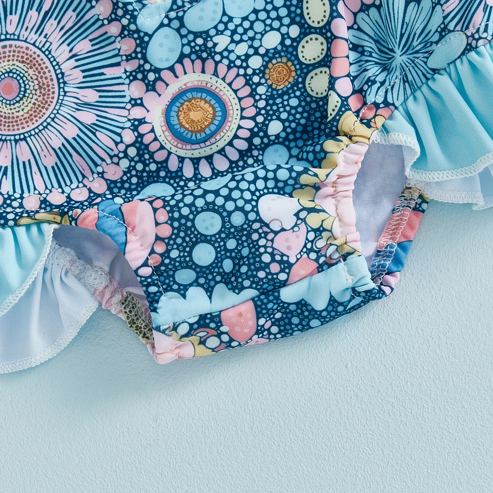 Traje de baño niña floral con gorro y cremallera, manga larga - imagen 5
