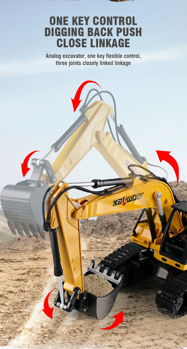 Excavadora RC preparada para jugar