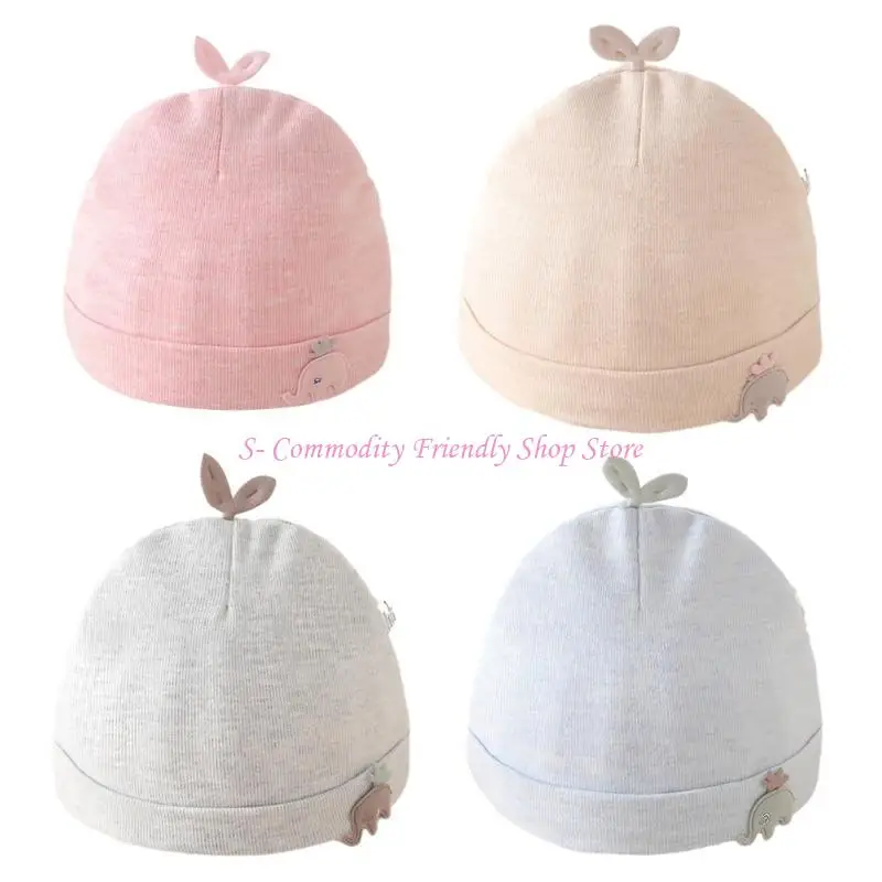 Gorro bebé con patrón de elefantes, gorrito tipo capota - imagen 3